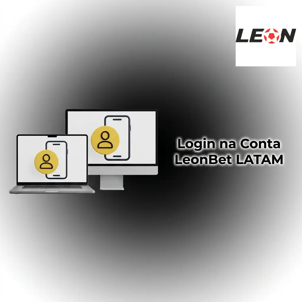 Tela de login da conta LeonBet LATAM com campos de e-mail e senha para acesso rápido à plataforma